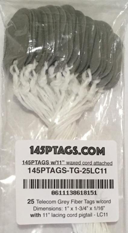 145PTAGS-TG/25LC11 - 145PTags fiber w/Waxed Cord